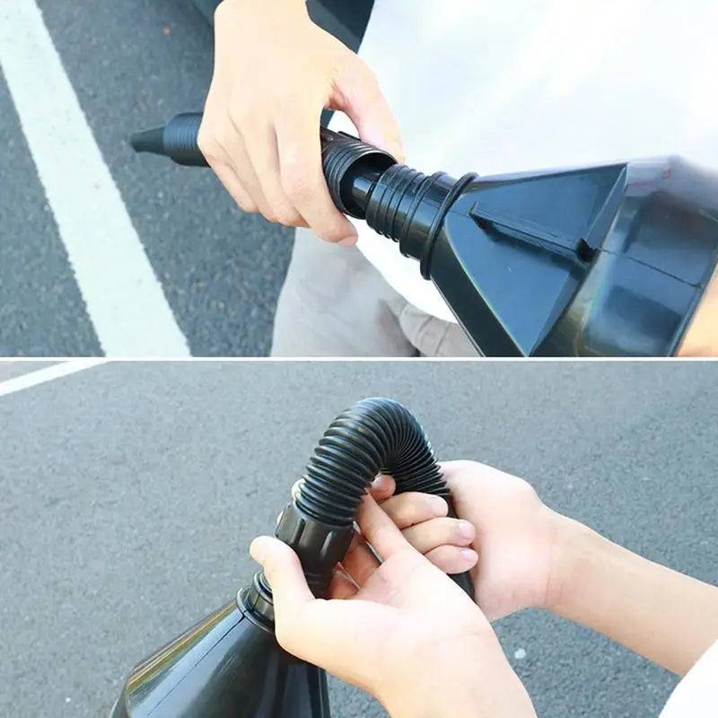 Flexible Spout Oil Funnel with Filter - Black